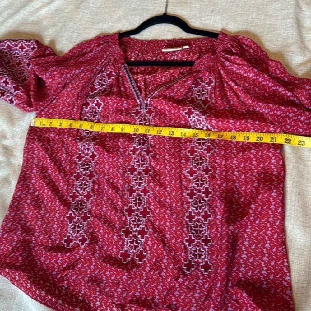 Rungolee 100% Silk Embroidered boho peasant blouse size Small - Picture 12 of 14